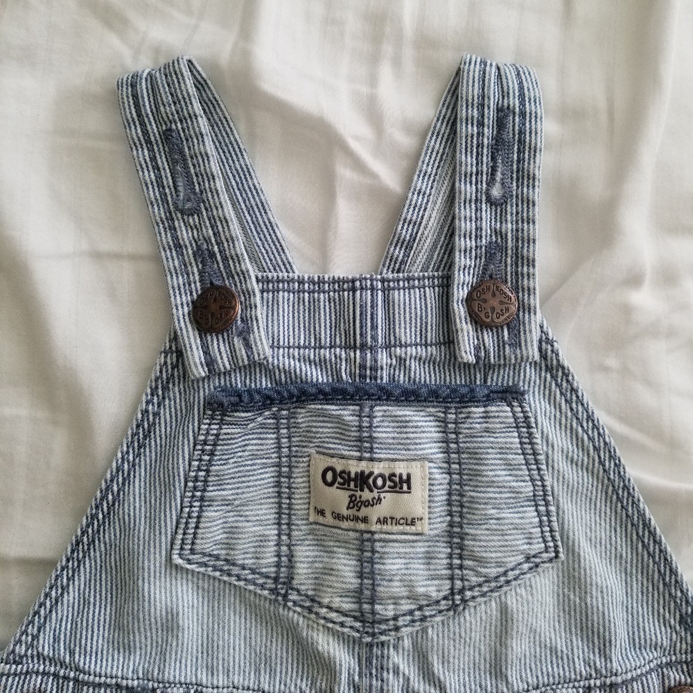 Baby Girl Hickory Stripes Overalls